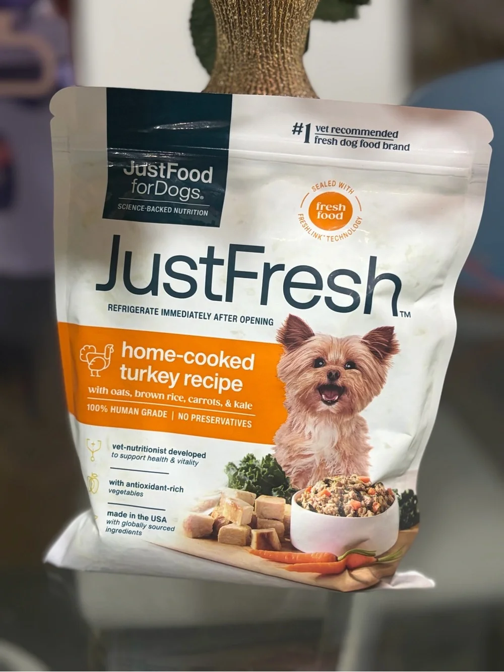 fresh JustFresh Home-Cooked Turkey Recipe Dog Food - White & Orange